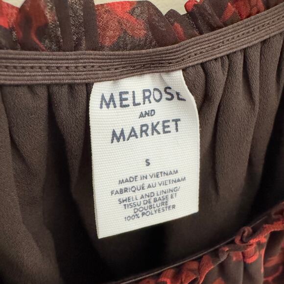 Melrose and Market Floral Chiffon Longsleeve Maxi Dress US Women's S - Picture 4 of 6